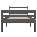 Bed Frame without Mattress Grey Solid Wood 100x200 cm 814811