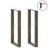 Bar Table Legs U-Shaped 2 pcs Natural Steel 50x cm Steel 4013235