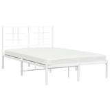 Metal Bed Frame without Mattress with Headboard White 120x200cm 355608