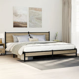 Metal Bed Frame without Mattress Sonoma Oak 200x200 cm 3301398