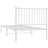 Metal Bed Frame without Mattress with Headboard White 90x200cm 350924