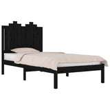 3103772 Bed Frame without Mattress Black Solid Wood 100x200 cm