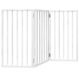 Dog Gate Foldable 3 Panels White 150 cm Poplar Wood 352182