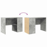 Desk with Shelf Concrete Grey 102 x 50 x 75 cm Engineered Wood 869541