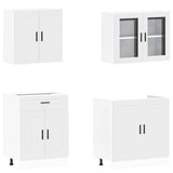 ZNTS 4 Piece Kitchen Cabinet Set Kalmar White Engineered Wood 3314871