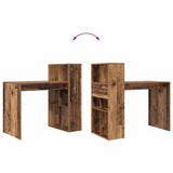 Desk with Shelf Old Wood 108 x 55 x 103.5 cm Engineered Wood 869464