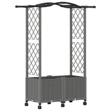 Raised Bed with Trellis and Roof Light Grey 125 x 40 x 144 cm 3423016