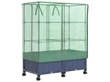 Garden Planter with Greenhouse Cover&Wheels 2 pcs Blue Grey PP 3422981