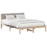 Bed frame Brown and taupe 140 x 200 cm Solid pine wood 878537