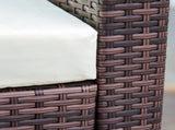 4-Seater Rattan Sofa Set Garden Outdoor Sectional Sofa Coffee Table Combo Patio Furniture-Brown T3398P314680