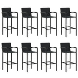 Garden Bar Set Black PE rattan, powder-coated steel, tempered glass 3187672