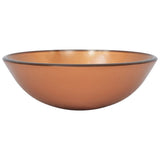 Bathroom Sink with Tap and Push Drain Brown Tempered Glass 3098455