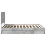 Storage Bed Concrete Grey 150 x 200 cm Engineered Wood 3412675