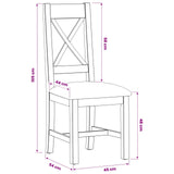 Dining Chair 2 pcs Solid Oak Wood Beige 45 x 54 x 105 cm 42039168