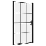 Shower Door Tempered Glass 100x178 cm Black 148889
