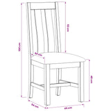 Dining Chair 2 pcs Solid Oak Wood Black 45 x 54 x 100 cm 42039160