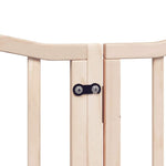 Dog Gate with Door Foldable 9 Panels 450 cm Poplar Wood 3155588