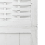 Room Divider 4 Panels White Solid Wood Paulownia 358723