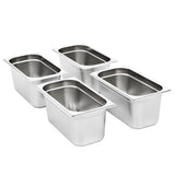 Gastronorm Containers 4 pcs GN 1/3 150 mm Stainless Steel 50896