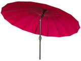 2.5m Shanghai Garden Parasol Umbrella with Crank & Tilt, Adjustable Outdoor Sun Shade, Red T3398P313563
