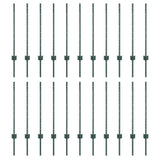 Embedded Fence Post 22 pcs Green 120 cm Powder-Coated Steel 3335916