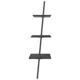 3-Tier Leaning Shelf Black 64x34x116 cm 336372