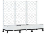 Garden Planter with Trellis&Wheels White 120 x 40 x 131.5 cm PP 3423055