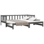 ZNTS Pull-out Day Bed without Mattress Grey 2xcm 814666