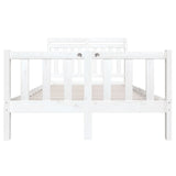 Bed Frame without Mattress White Double Solid Wood 3100695