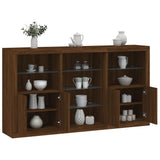 Sideboard with LED Lights Brown Oak 181.5x37x100 cm 3209183
