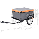Bike Trailer Grey and Orange 65 kg 92591