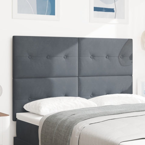 ZNTS LED Headboard Dark Grey 80 cm Velvet 3338444