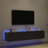 TV Wall Cabinet 2 pcs Black Oak 80 x 35 x 31 cm Engineered Wood 863109