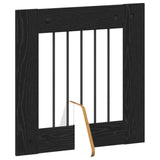 Dog Gate with Stands 4 pcs Black Oak 60 x 60 cm Engineered Wood 892151