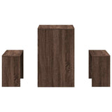 3 Piece Dining Table and Bench set Brown Oak Engineered Wood 855537