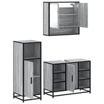 3 Piece Bathroom Furniture Set Grey Sonoma Engineered Wood 3301003