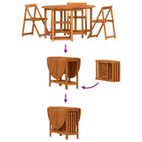 Garden Table Folding 5 pcs Brown Solid Acacia Wood 4103890