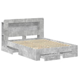 Bed Frame with Storage Concrete Grey 160 x 200 cm 3433886