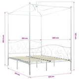 Canopy Bed Frame without Mattress White Metal 120x200 cm 284470