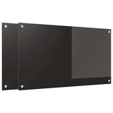Kitchen Backsplash 2 pcs Black 90 x 50 cm Tempered Glass 3415549