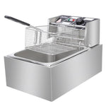 ZNTS EH81 2500W 220-240V 6.3QT/6L Stainless Steel Single Cylinder Electric Fryer UK Plug 56252372