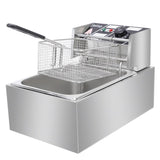 ZNTS EH81 2500W 220-240V 6.3QT/6L Stainless Steel Single Cylinder Electric Fryer UK Plug 56252372