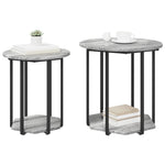 ZNTS Side Table 2 pcs Grey Sonoma Engineered Wood and Metal 869717