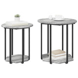 ZNTS Side Table 2 pcs Grey Sonoma Engineered Wood and Metal 869717