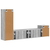 TV Cabinet Set Wall-mounted 4 pcs Grey Sonoma Engineered Wood 3409003