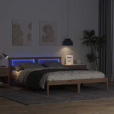 Bed Frame with Headboard Brown 150 x 200 cm Solid Pine Wood 872815