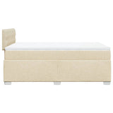 Box Spring Bed with Mattress Cream 120x190 cm Fabric 3285839
