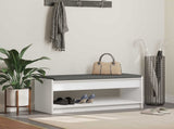 Hall Bench White 103 x 38 x 45 cm Engineered Wood and Fabric 891584