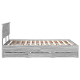 Bed Frame with Drawer Grey Sonoma 150 x 200 cm Engineer Wood 3407975