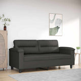 2-Seater Sofa Dark Grey 140 cm Microfibre Fabric 349223